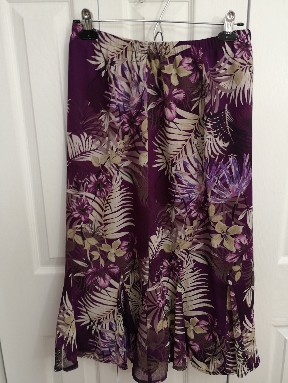 Tanjay Petites Purple Floral Print Flare Skirt Size 12P